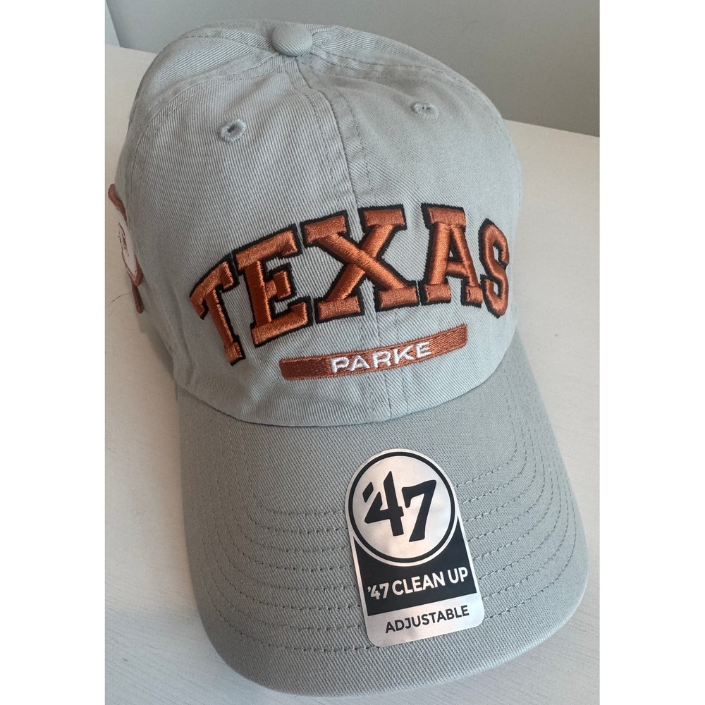 Parke '47 Clean Up Adjustable Hat Gray Burnt Orange Cap Texas